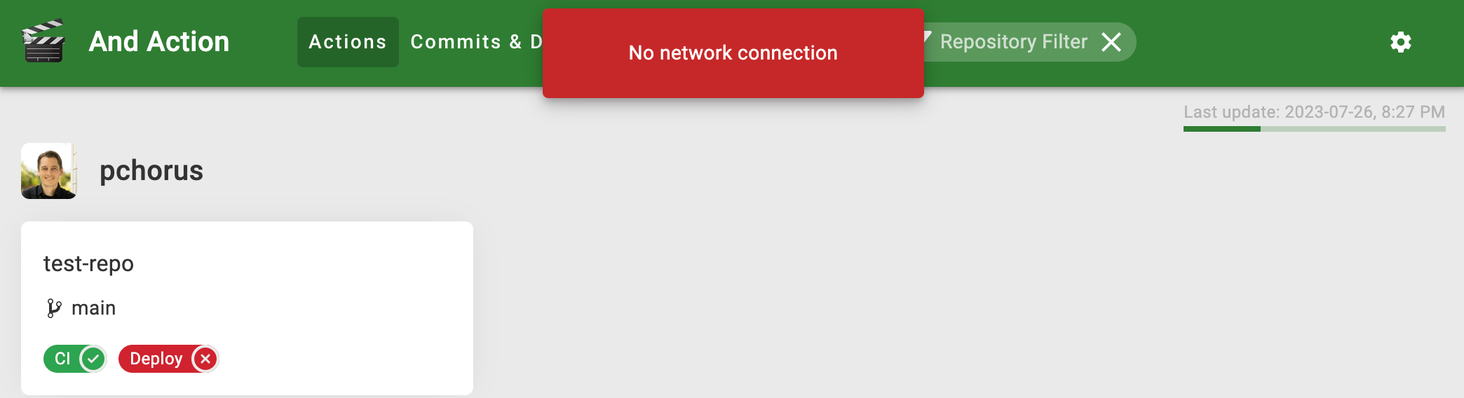 No network connection